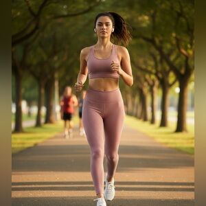 AIRISM SEAMLESS HIGH RISE SUPPORT PINK leggings- small